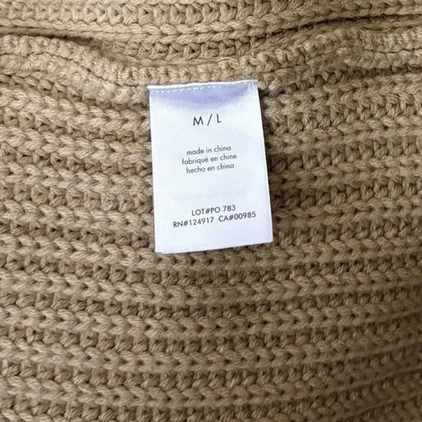 Revolve WEWOREWHAT‎ Solid V Neck Sweater Solid Tan Oat Oversized Knitwear M/L - Image 12