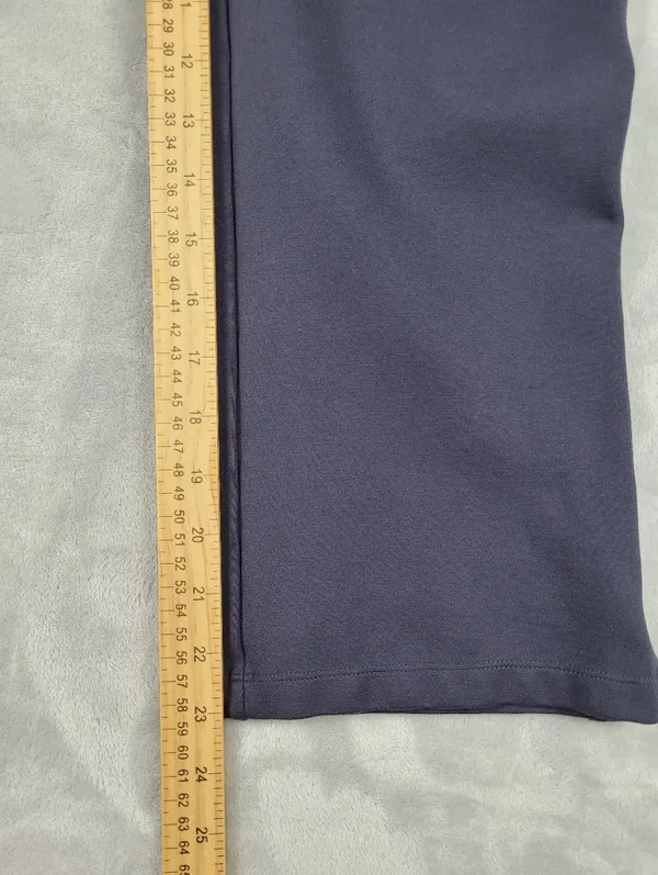 Quince Ultra Stretch Ponte Kick Flare Pants Navy Blue Size L Large Cropped - Image 6