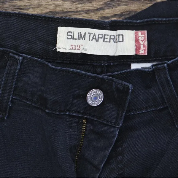 Levi's Womens Vintage Y2K 512 Slim Fit Tapered Leg Jeans Black Wash 14M - Image 5