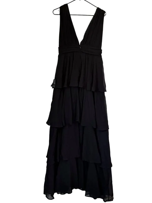 NWT Lulus Amazing Evening Black Tiered Maxi Dress - Size: Medium - Image 5