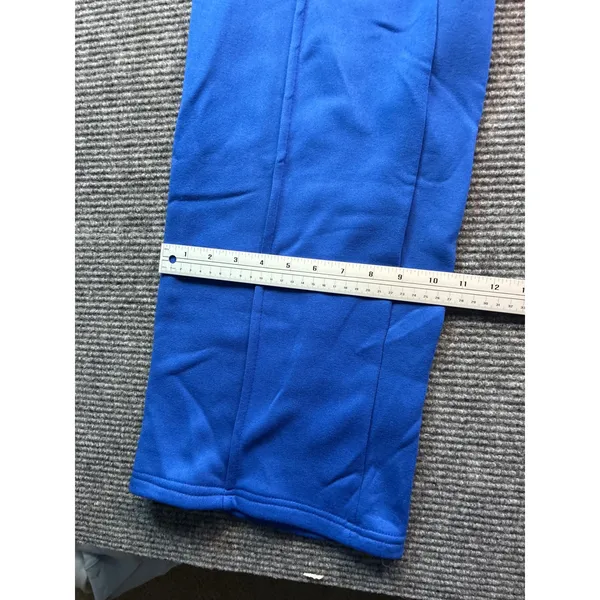 Royal Blue Wide Leg Pintuck Sweatpants Womens‎ Medium Fleece Lined Drawstring - Image 8