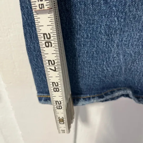Levi’s 70’s High Flare Manufactured Distressed blue denim jeans size 27 - Image 9