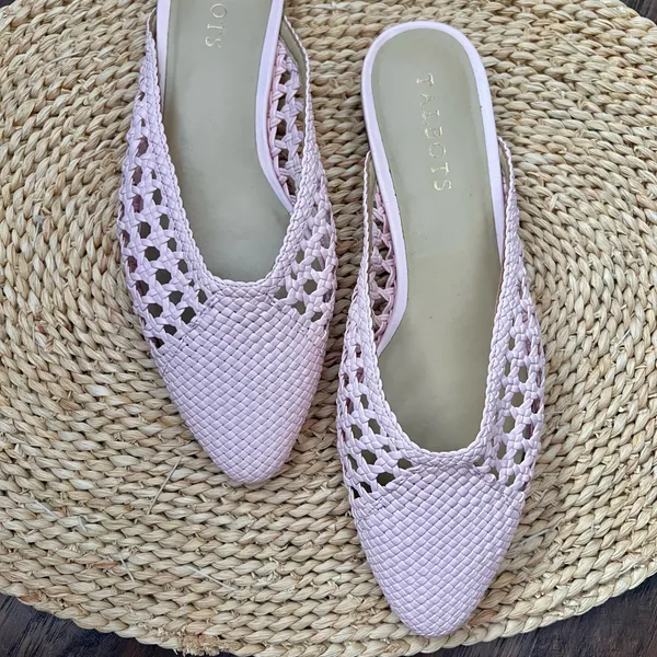 Talbots Edison pink woven mules - Image 5