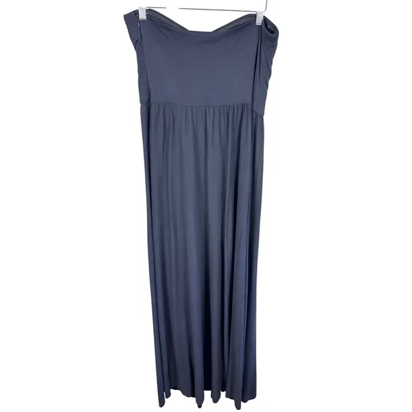 Kimchi Blue Womens Strapless Sweetheart Maxi Dress Gray Pleated Bodice Large - Image 2
