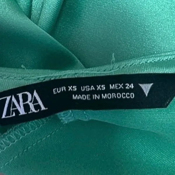 Zara Women's Green Silk Satin Sleeveless Cami Camisole Midi Slip Tank Dress XS - Image 4