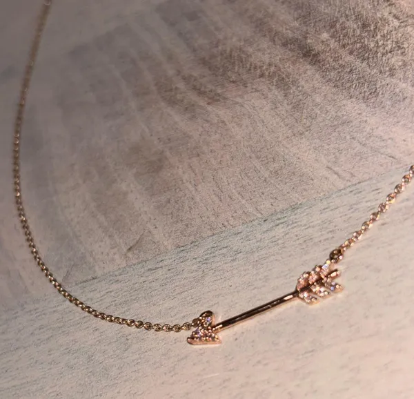 Rose Gold Arrow Diamond Necklace - Image 4