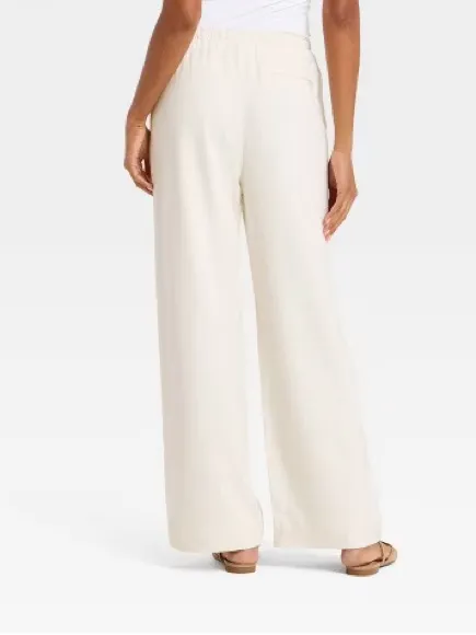 A New Day - Women's Effortless Pull-On Pants - Cream Large - Image 2