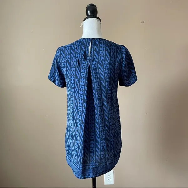 MADEWELL | Blue Printed 100% Silk Blouse Sz XS - Image 5