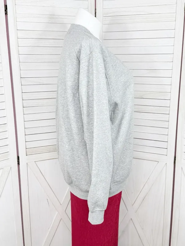 Vintage King Universal Cottagecore Floral‎ Heart Embroidered Sweatshirt Grey 2XL - Image 3