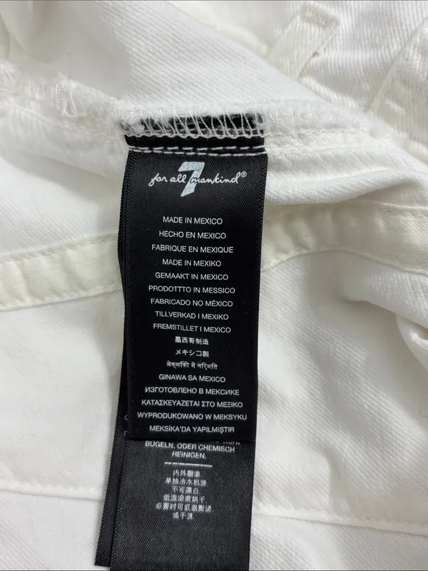 7 For All Mankind White High-Rise Button-Fly Jeans - Image 15
