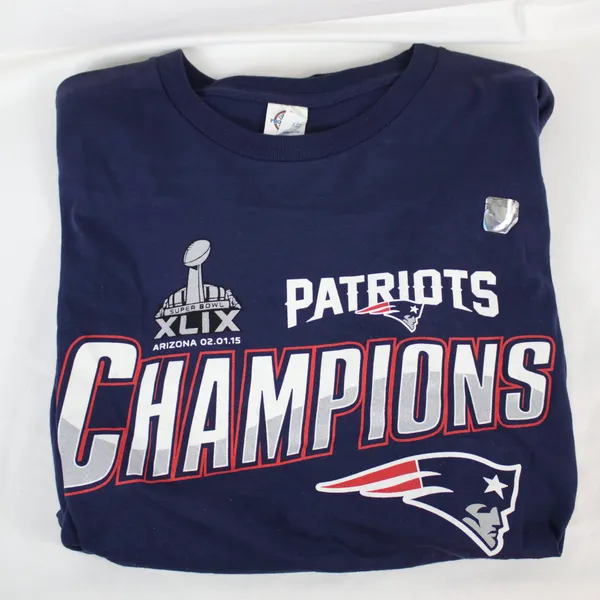 NFL 2004 New England Patriots Blue Super Bowl Champions T-Shirt Adult Size XL - Image 4