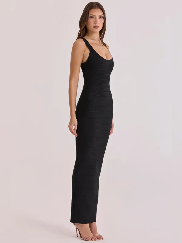 House of CB Black THE OG Black Bandage Maxi Dress size Large - Image 9