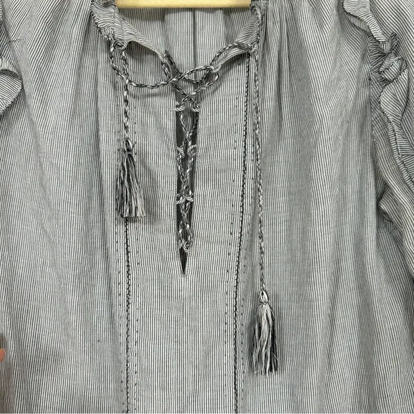 Ulla Johnson Grey Cotton Tiered Mini Dress Womens 6 Boho Romantic Casual Cottage - Image 6