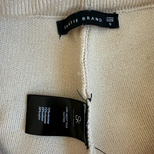 Skatie Brand Women's Dolby Coordinating Cozy Knit Sweater Set Size S Beige Black - Image 10