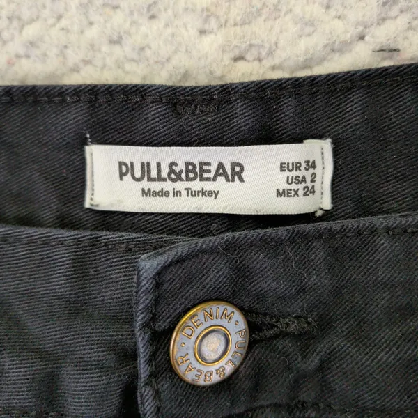 Pull&Bear Womens Black‎ Cotton Straight Leg Cargo Pants Size USA 2 EUR 34 - Image 3