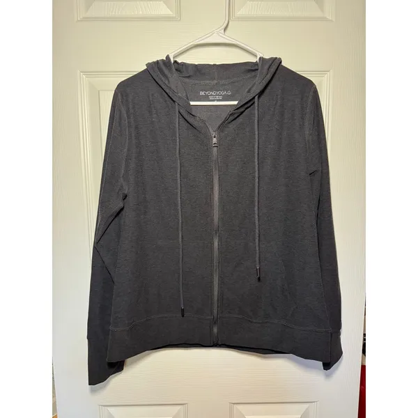 Beyond Yoga Spacedye Everyday Full Zip Hoodie Heathered Darkest Night Sz Medium - Image 5