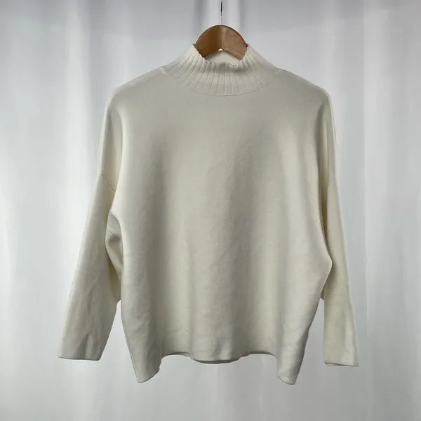 Zara Soft High‎ Neck Sweater in Ivory Size Small - Image 6