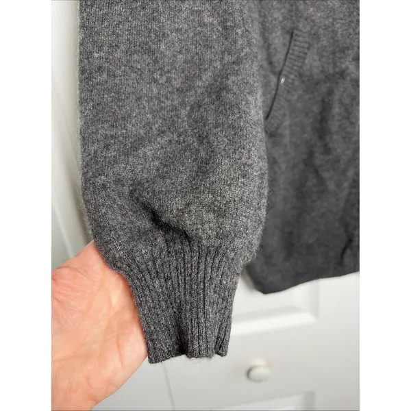 T Luxury Longline Cardigan‎ Womens M Gray Cashmere Button Front Pockets Soft - Image 3