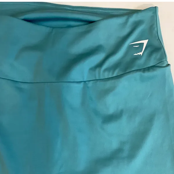 Gymshark Training High Waisted‎ Cropped Capri Leggings Teal Blue XXL B1A1U - Image 2