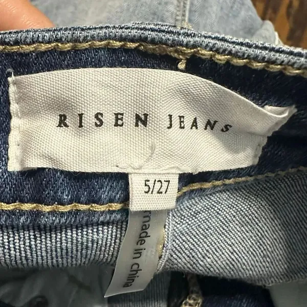 Risen distressed wide leg destroyed 5/27 boutique jeans - Image 2