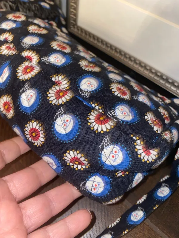 Vera Bradley Night Owl Libby Cotton Quilted Shoulder Crossbody Bag Retired Print - Image 14