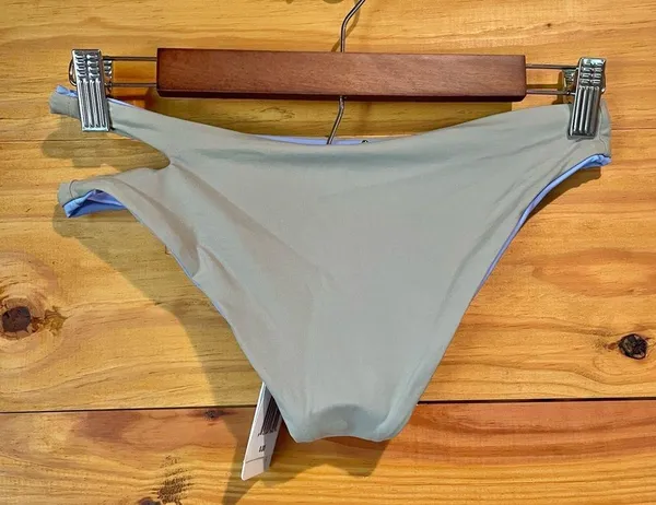 Breakers Reversible Cutout Bikini Bottom Grey Periwinkle Blue Small NWT - Image 2