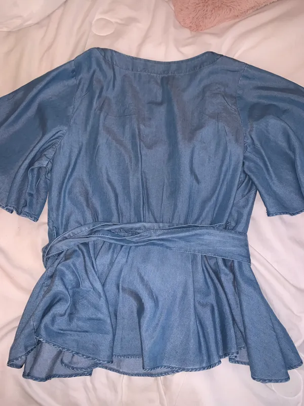 Loft Denim Wrap Top - Image 4