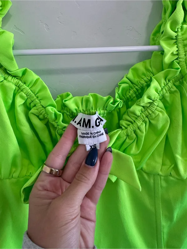 I.AM.GIA neon green corset crop top XS - Image 2