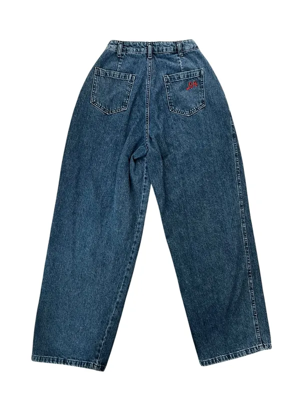 Damson Madder Revolve Women’s Sailor High Waisted Wide Leg Vintage Blue Jeans - Image 6