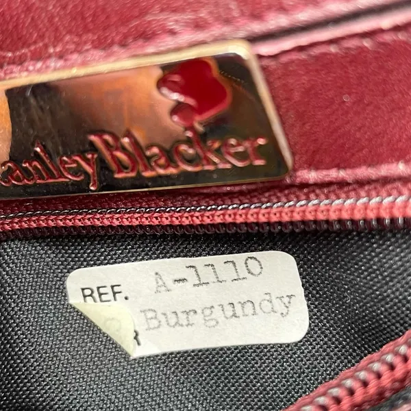Vintage 60s 70s Stanley Blacker Designer Shoulder Bag Purse Burgundy Red Leather - Image 9
