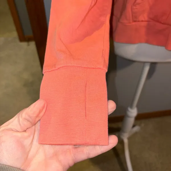 Sweaty Betty After Class Relaxed Hoodie Coral Pink Thumbhole Pocket Athleisure‎ - Image 4