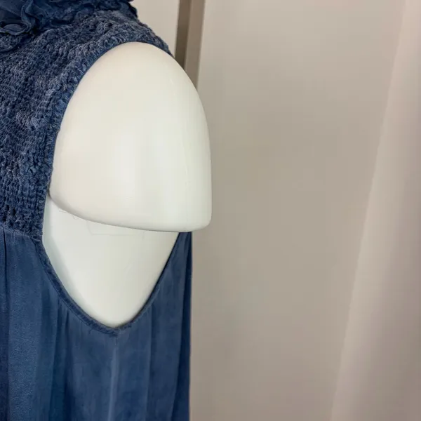 Free People Ruffle me up blue sleeveless top - Image 4
