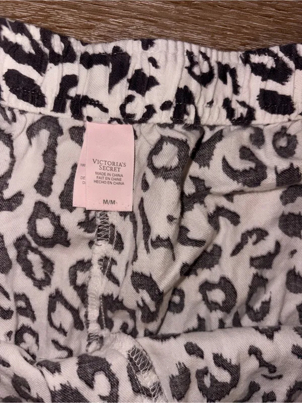 Victoria's Secret Black and White Leopard Print Pajama Pants - Image 2