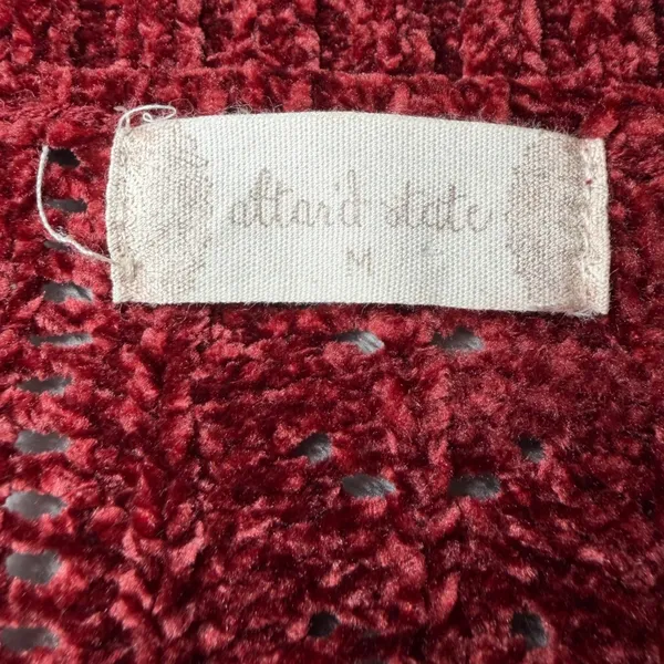 Altard State Women Size Medium Chenille Knit Sweater Burgundy Crew Neck Soft - Image 4