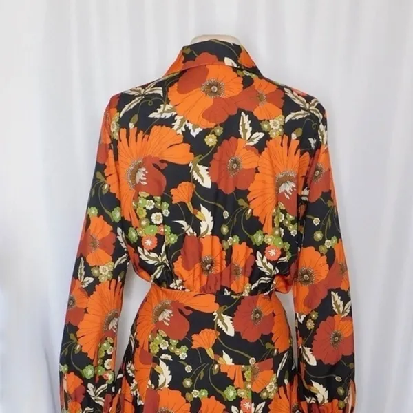 Revolve DODO BAR OR Natasha Dress Genia Floral‎ Retro Print Size 46 US Size 10 - Image 10