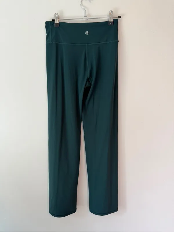 Athleta Elation Ultra High Rise Straight Leg Pants Small Pine Green - Image 3