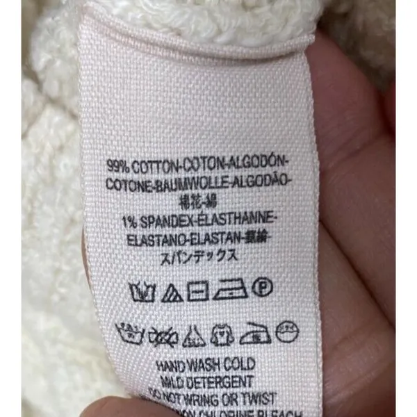 Free People‎ Cowl Neck Sweater Sz S Chunky Cable Knit Boho Cream Stretch Y2K - Image 4