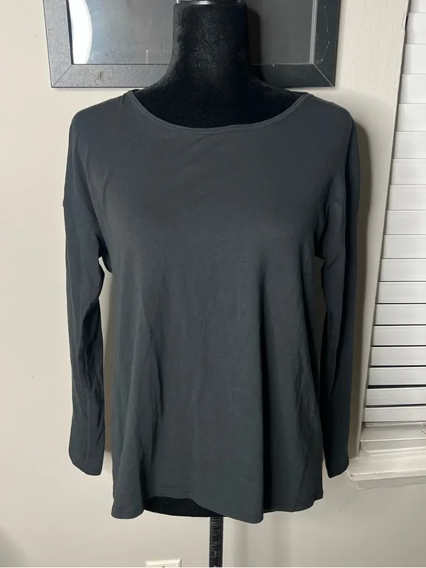 Lululemon Back into it‎ long sleeve shirt pima cotton black 8 - Image 4