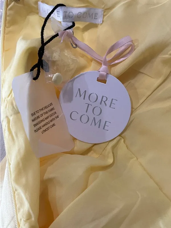 MORE TO COME Darcey Maxi Dress in Butter Yellow Small New Womens Satin Long Gown - Image 7