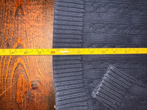 Lands’ End Navy Cable Knit Sweater M 10-12 100% Cotton Collegiate Preppy - Image 6