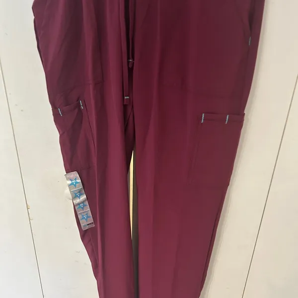 Scrubstar Women's Burgundy Scrub Pants plenty of pockets NWT SIZE small - Image 5