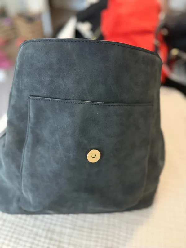 Women's Slate Gray Hex Flap Backpack with Zip Accent Black - Image 6