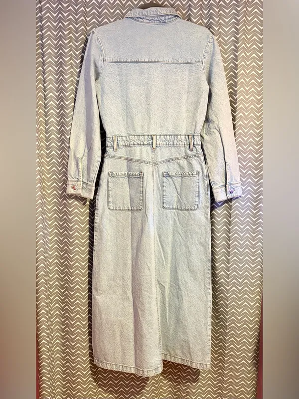 Zara | Long Sleeve Denim Maxi Dress, XS - Image 5