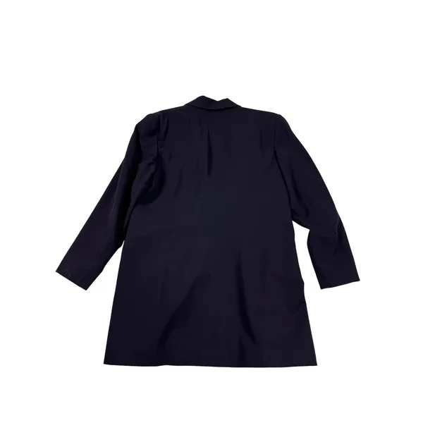 Vintage Christian Dior Navy Blue 100% Wool Longline Blazer Jacket USA 80s - Image 5