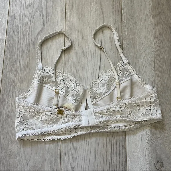 For Love & Lemons Bra floral lace underwire White (medium) coquette soft girl - Image 2
