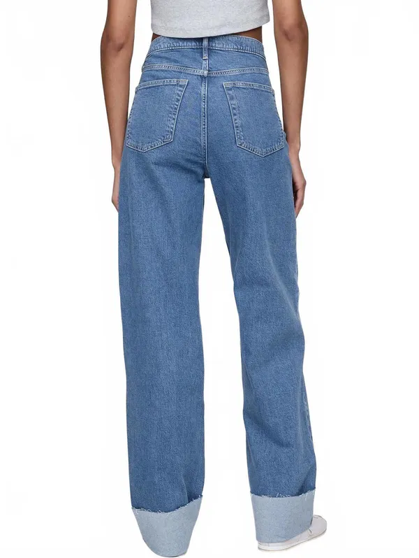 Gap Petite Mid Rise Cuffed '90s Loose Jeans NWT Medium Indigo Sz 29 Petite / 8P - Image 4