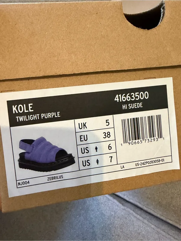 Martens Kole Purple Suede Slingback Platform Sandals Size 7 NIB - Image 3