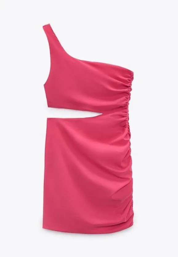 ZARA Ruched Cutout Dress - Image 13