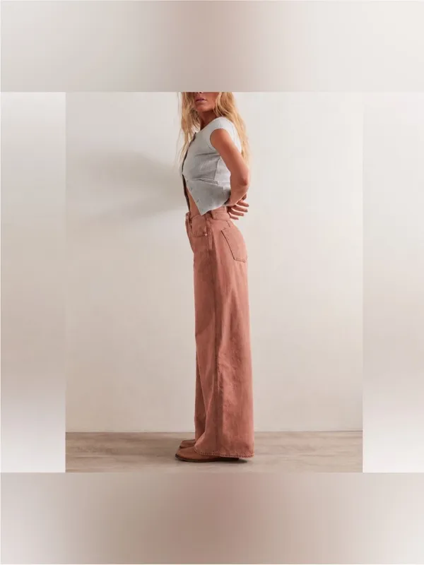 NWOT Free People We The Free CRVY Gia Wide-Leg Jeans - sand dune mauve - 27 - Image 5
