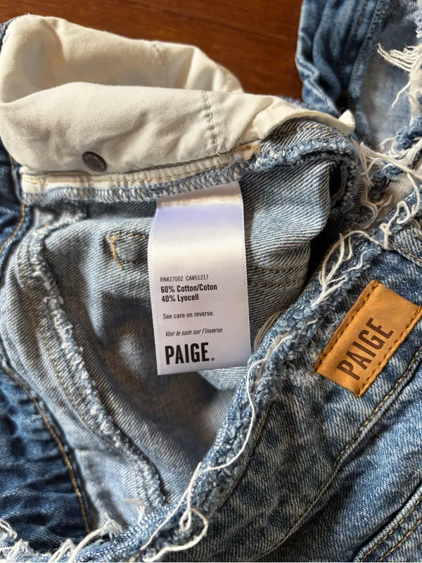 Paige Denim Alethea Denim Skirt in size 27 Summer bottom raw hem Cotton Blend - Image 6